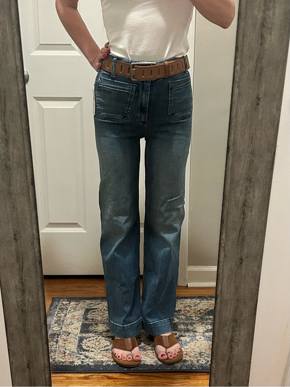 NWT Maeve Anthropologie The Colette High Rise Wide Legs Stretch Jeans Size 23T - Picture 7 of 15